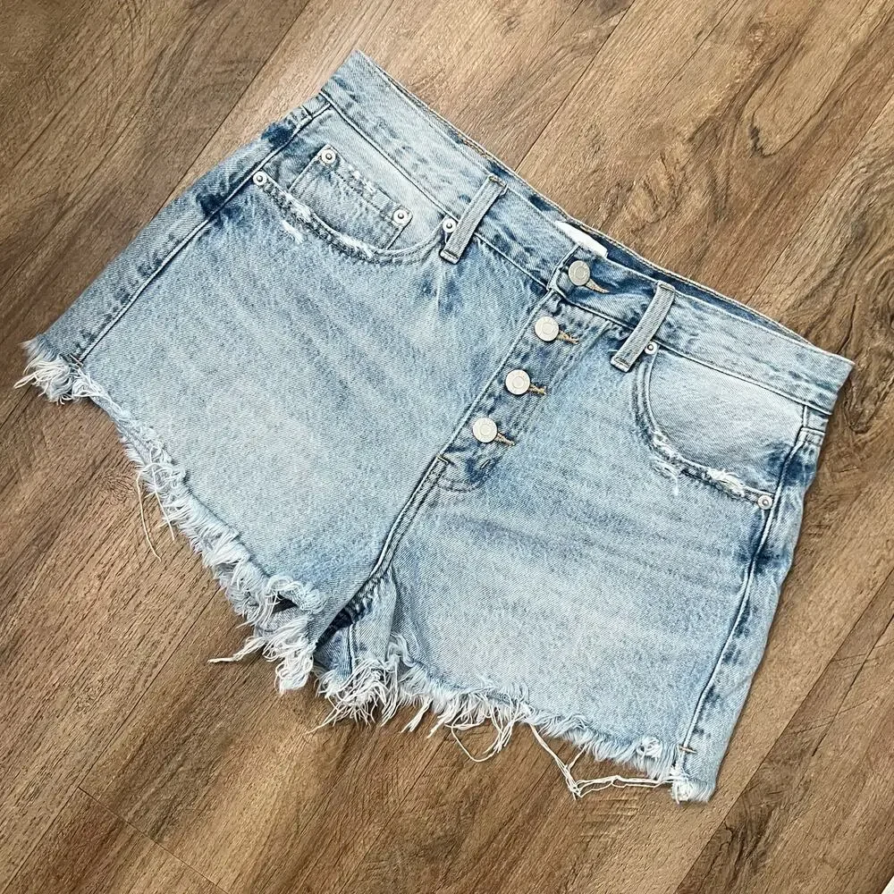 Pistola Women's Nova Relaxed High Rise Cut Off‎ Short en Adams Size 28 - Picture 6 of 12